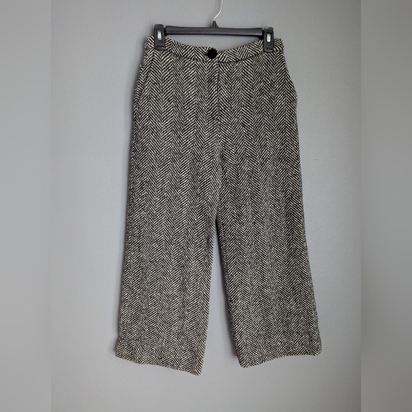 Alexachung Wool Wide Leg Trousers Women's Size US 4. Black And White Pants.